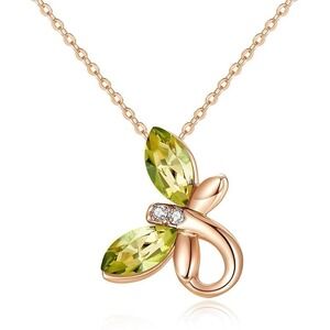 Butterfly Necklaces November Birthstone for Women 925‎ Sterling Silver Gold Tone